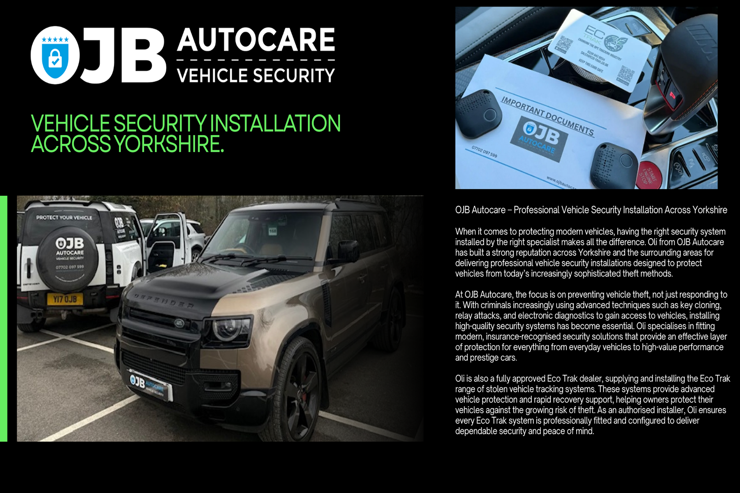 Ojb OJB Autocare - Covering Yorkshire - Fully Approved Eco Trak Dealer Eco ...